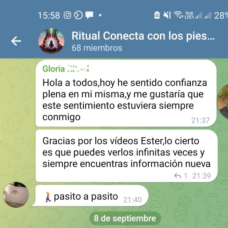 testimonio Ritual conecta con los pies en la tierra